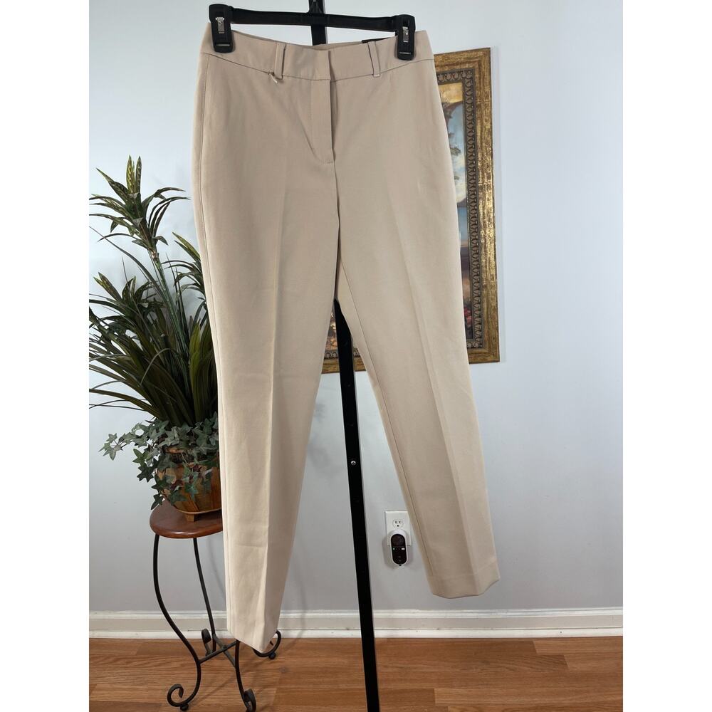 White House Black Market Pants Women's 0CS Beige Slim Fit Stretch Corporate Chic